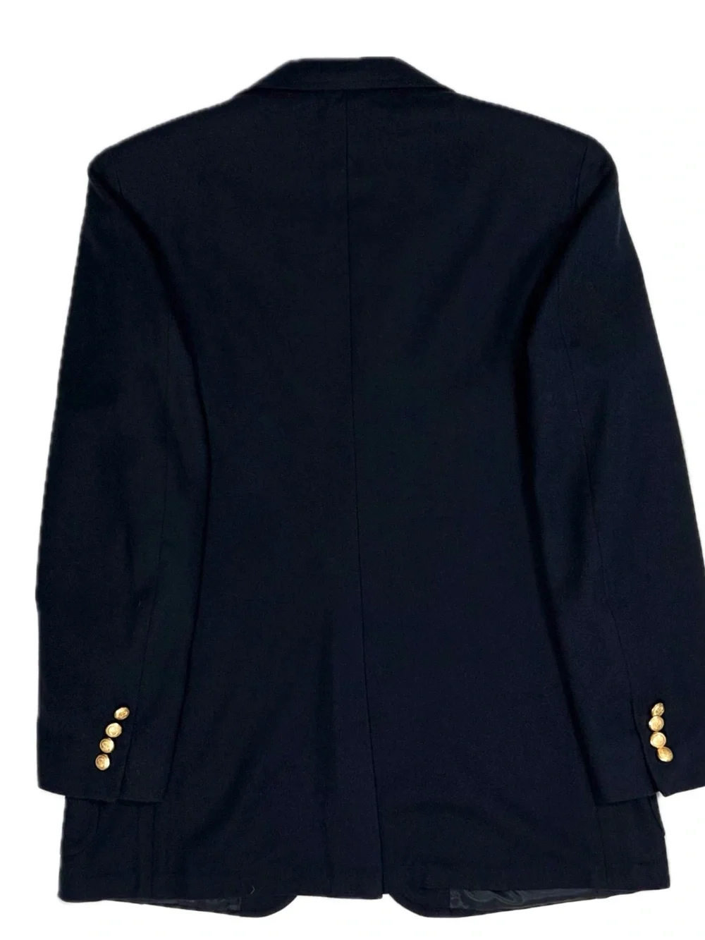 Vtg Stanley Blacker Lord Taylor Woolmark Navy Gold Button Blazer‎ Sport Coat 40R